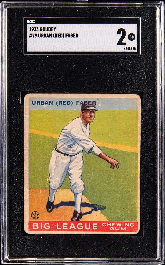 1933 Goudey Urban "Red" Faber #79 card image