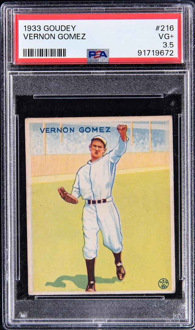 1933 Goudey Vernon Gomez #216 card image
