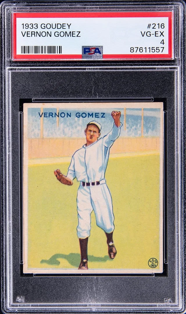 1933 Goudey Vernon Lefty Gomez #216 card image
