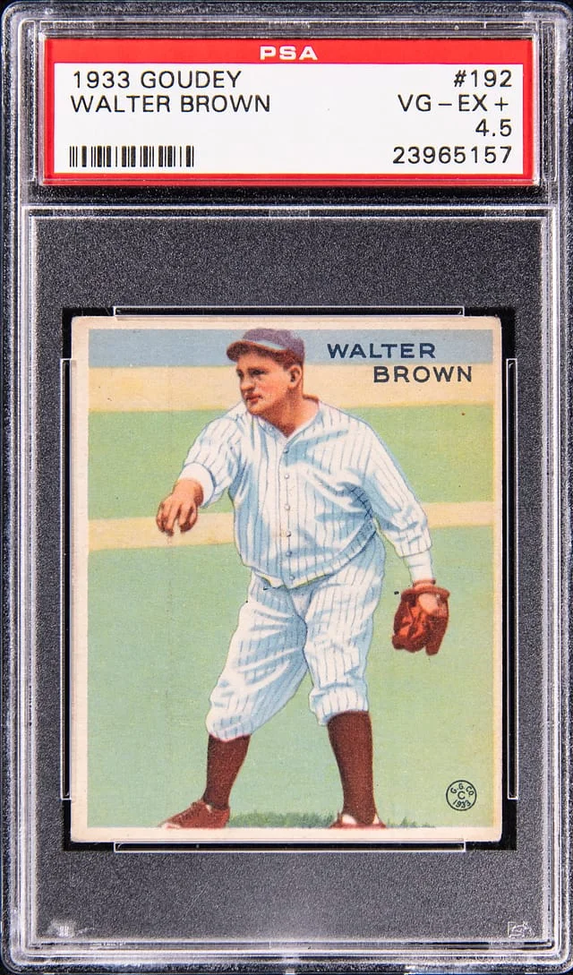 1933 Goudey Walter Brown #192 card image