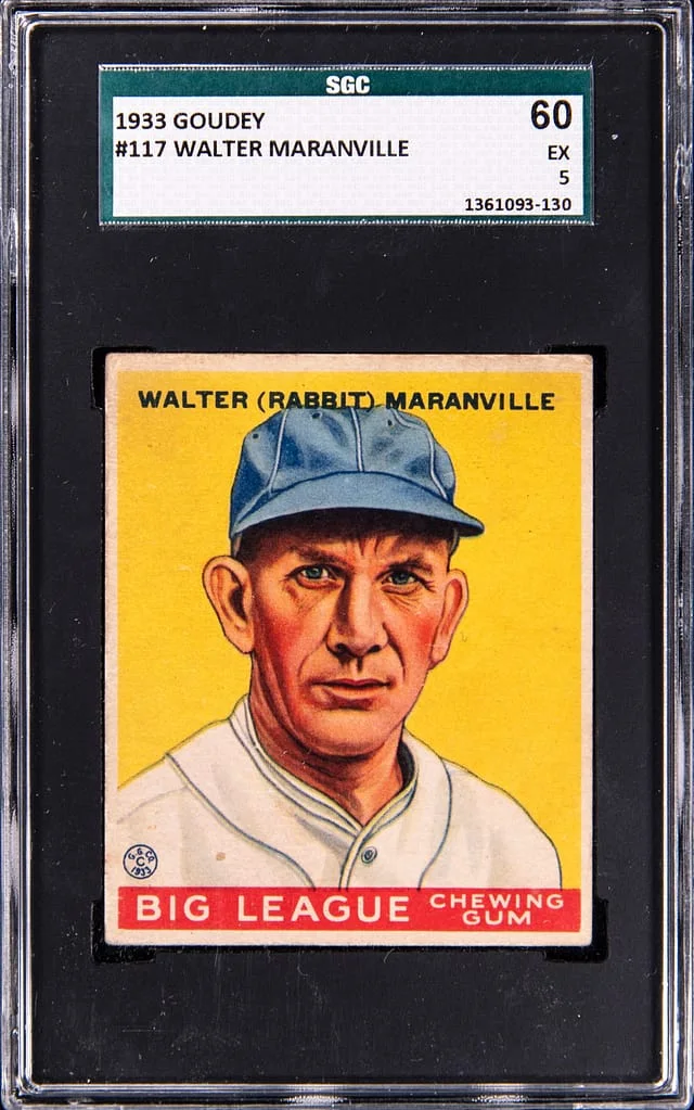 1933 Goudey Walter Maranville #117 card image