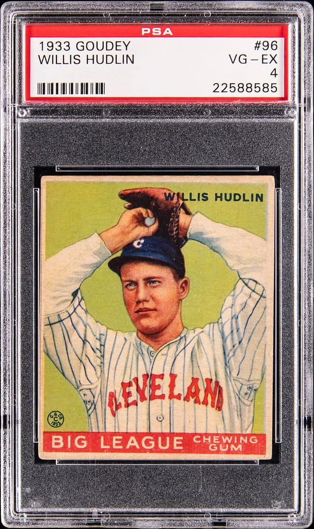 1933 Goudey Willis Hudlin #96 card image