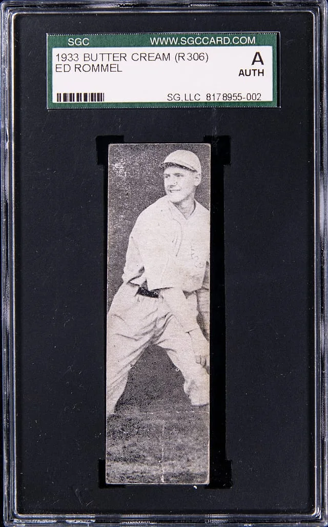 1933 R306 Butter Cream Ed Rommel #NNO card image