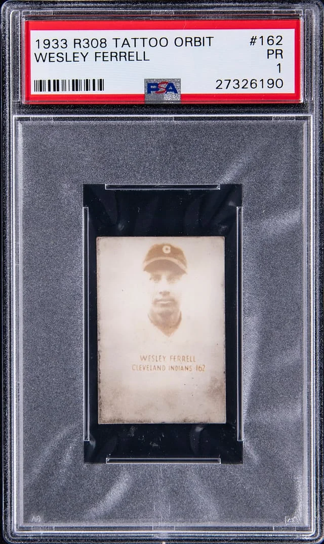 1933 R308 Tattoo Orbit Wesley Ferrell #162 card image