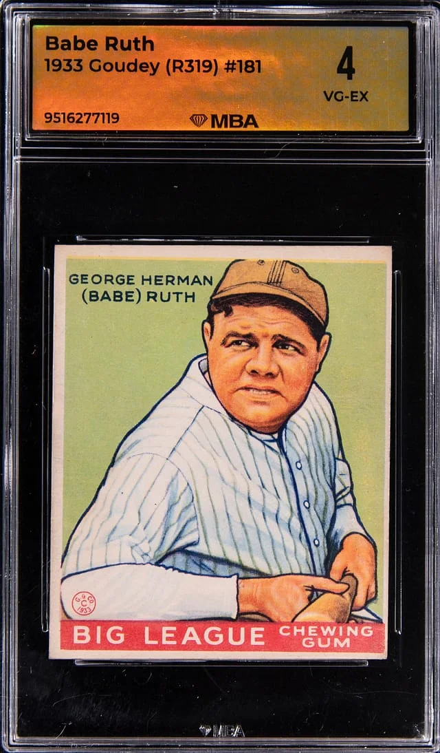 1933 R319 Goudey Babe Ruth - MBA VG-EX 4 #181 card image