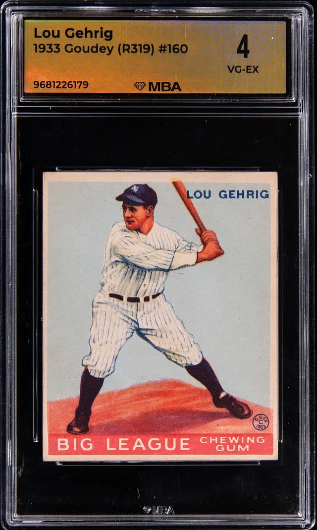 1933 R319 Goudey Lou Gehrig - MBA VG-EX 4 #160 card image