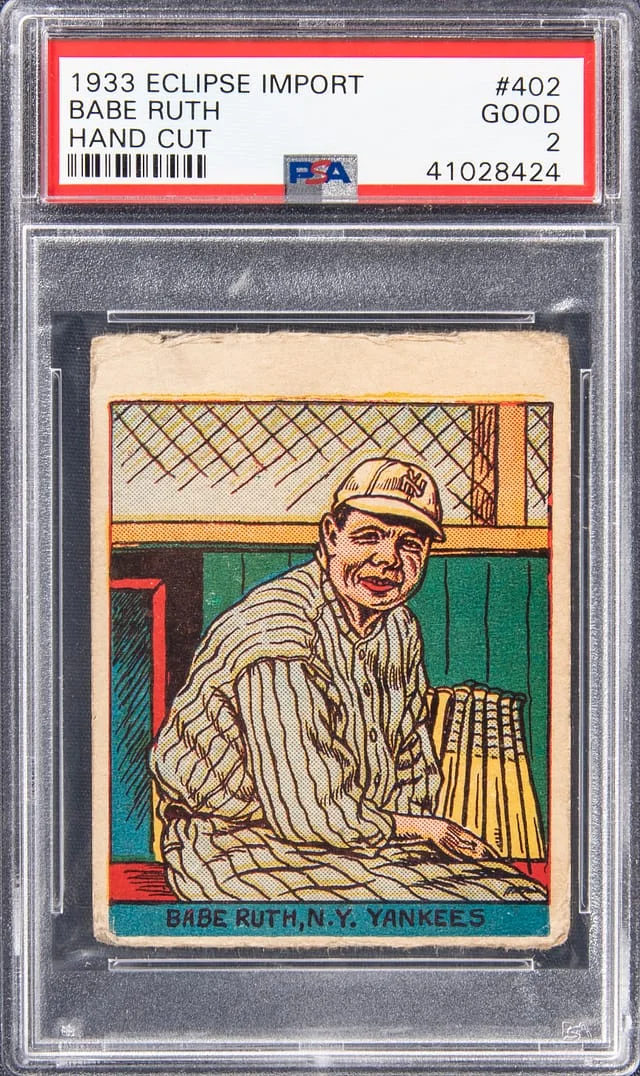 1933 R337 Eclipse Import, Hand Cut Babe Ruth #402 card image