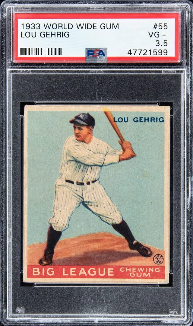 1933 V353 World Wide Gum Co. (Canadian Goudey) Lou Gehrig #55 card image