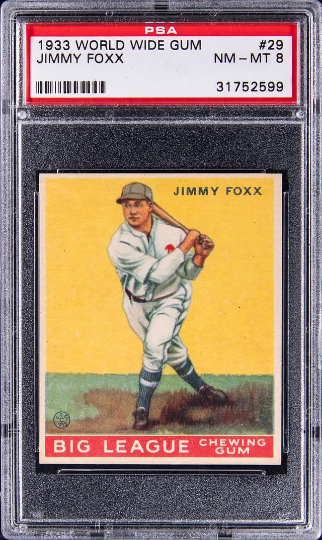 1933 V353 World Wide Gum Co. Jimmy Foxx #29 card image