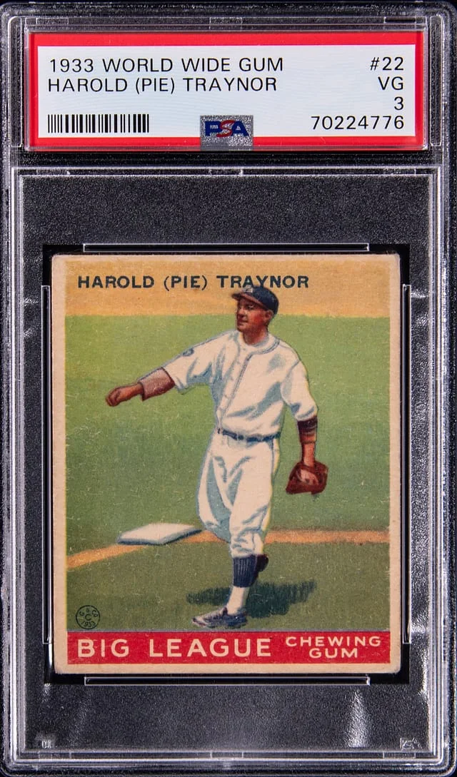 1933 V353 World Wide Gum Pie Traynor #22 card image