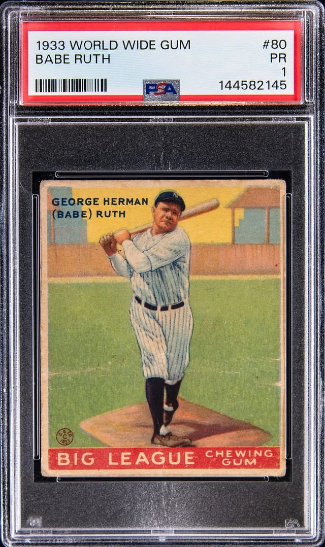 1933 World Wide Gum Babe Ruth #80 card image