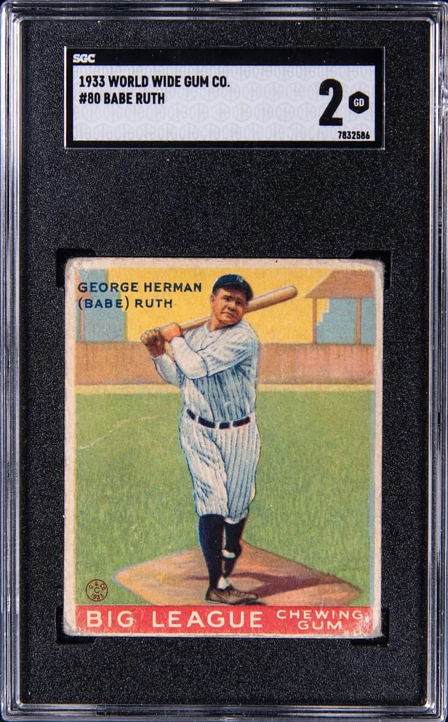 1933 World Wide Gum Co. Babe Ruth #80 card image