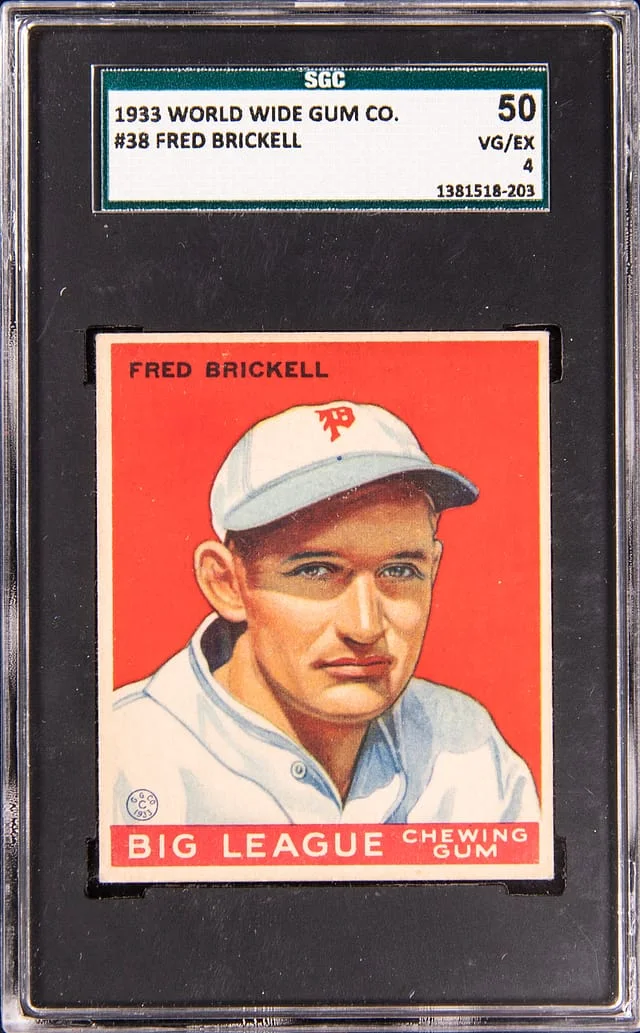 1933 World Wide Gum Co. Fred Brickell #38 card image