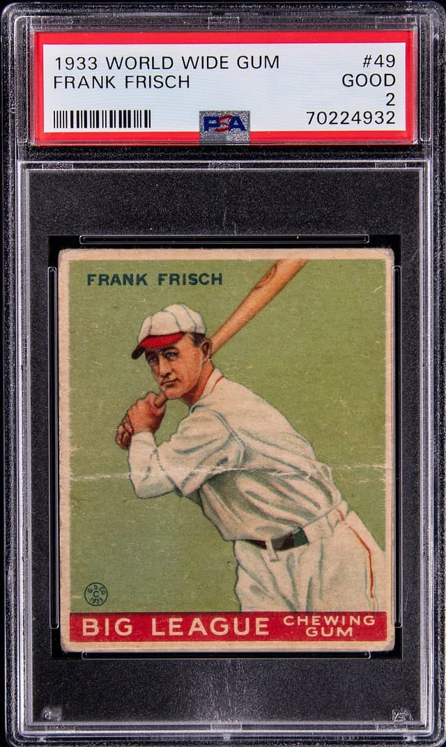 1933 World Wide Gum Frank Frisch #49 card image
