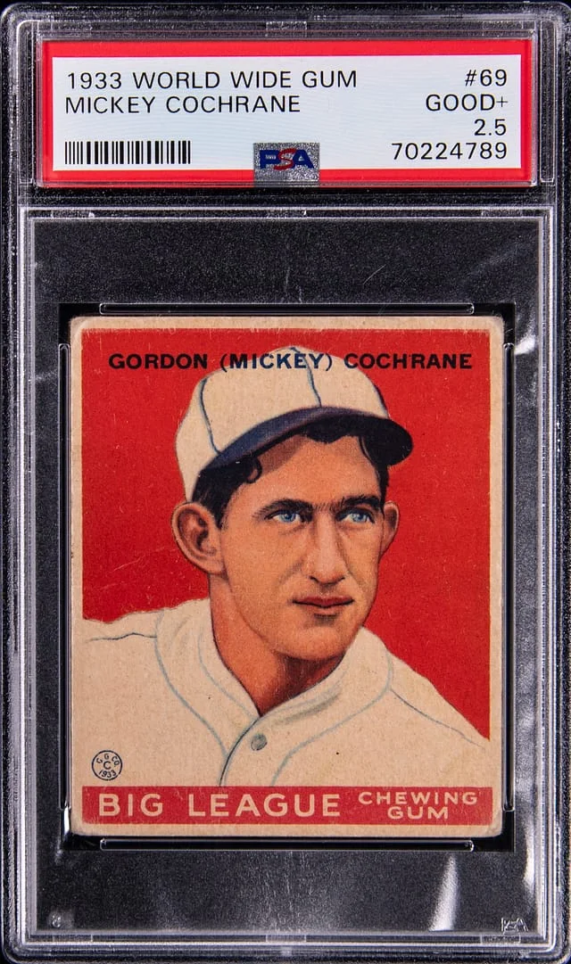 1933 World Wide Gum Mickey Cochrane #69 card image