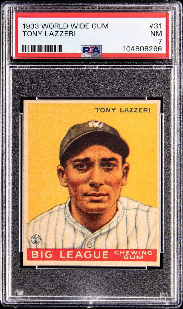 1933 World Wide Gum Tony Lazzeri #31 card image