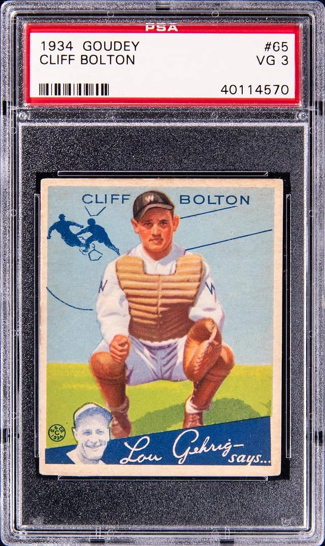 1934 Goudey Cliff Bolton #65 card image
