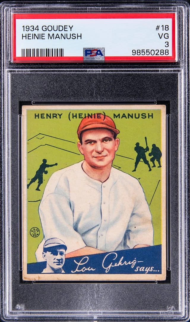 1934 Goudey Heinie Manush #18 card image