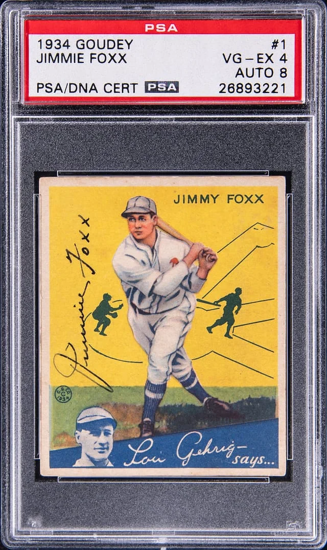 1934 Goudey Jimmie Foxx #1 card image