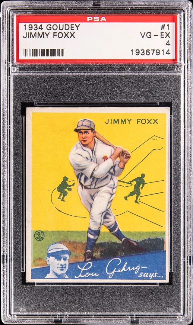 1934 Goudey Jimmy Foxx #1 card image
