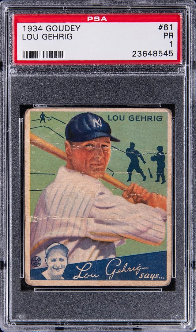 1934 Goudey Lou Gehrig #61 card image