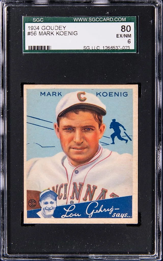 1934 Goudey Mark Koenig #56 card image