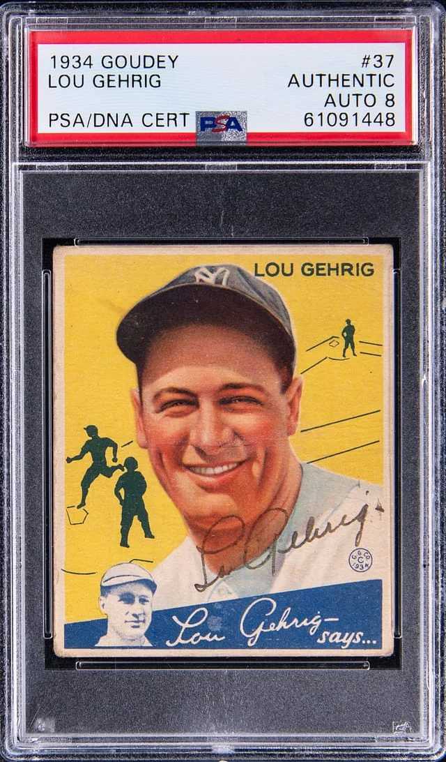 1934 Goudey Signed Lou Gehrig #37 card image