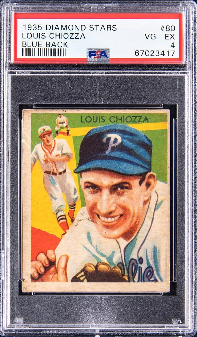 1935-36 Diamond Stars Louis Chiozza Blue Back #80 card image