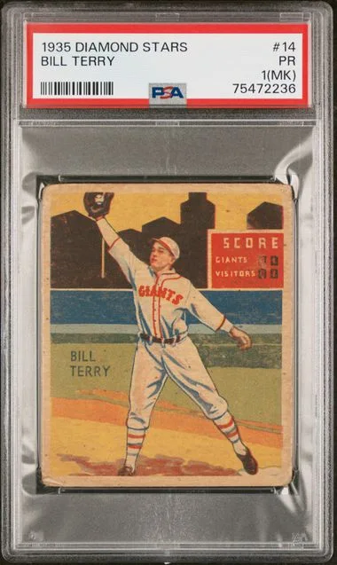 1935 Diamond Stars Bill Terry #14 card image
