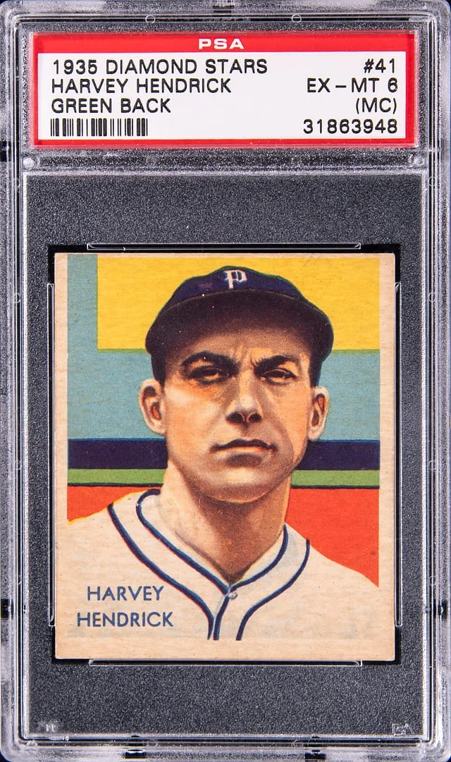 1935 Diamond Stars Harvey hendrick Green Back #41 card image