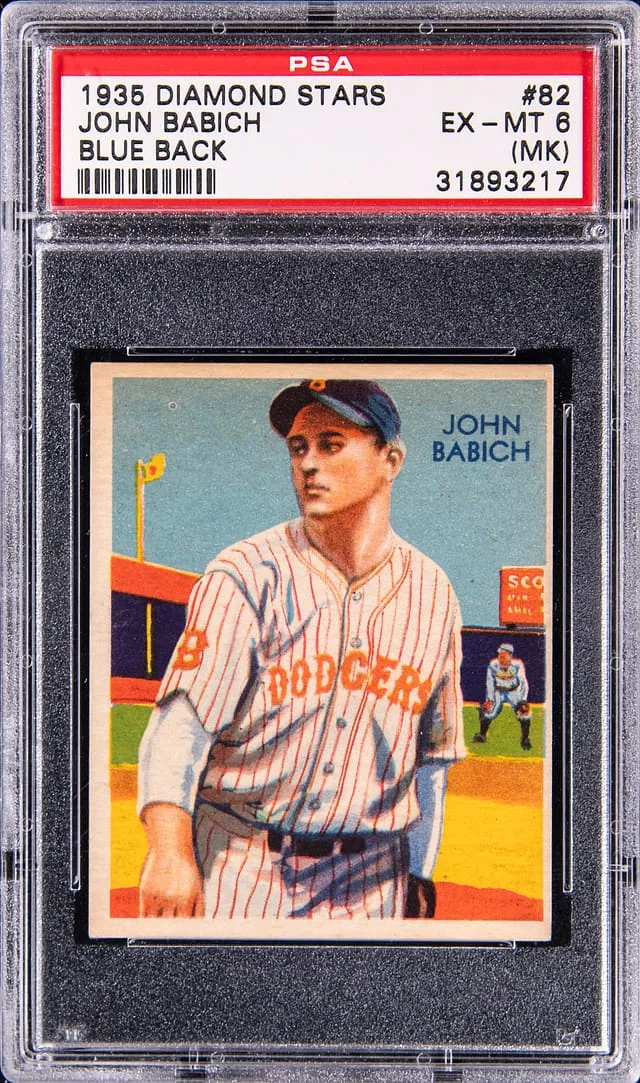 1935 Diamond Stars John Babich Blue Back #82 card image