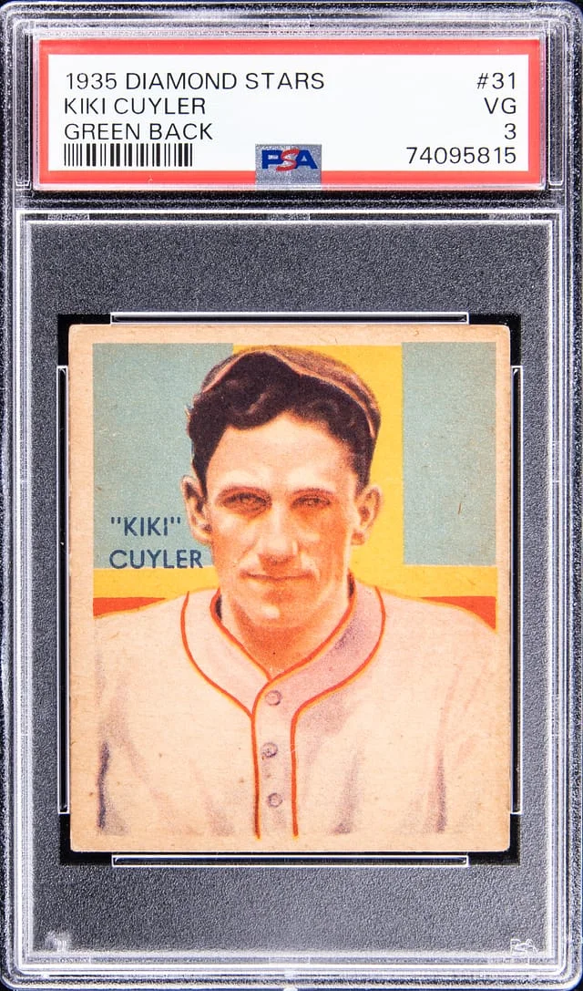 1935 Diamond Stars Kiki Cuyler Green Back #31 card image