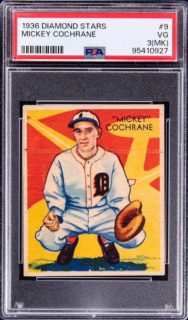 1935 Diamond Stars Mickey Cochrane #9 card image