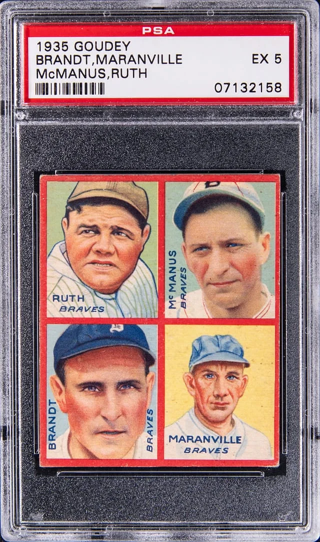 1935 Goudey Babe Ruth #4-in-1 card image