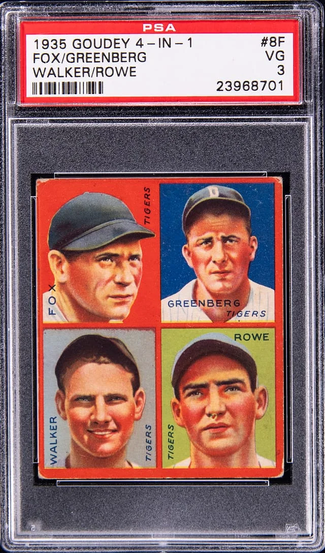 1935 Goudey Fox/Greenberg/Walker/Rowe 4-In-1 #8F card image