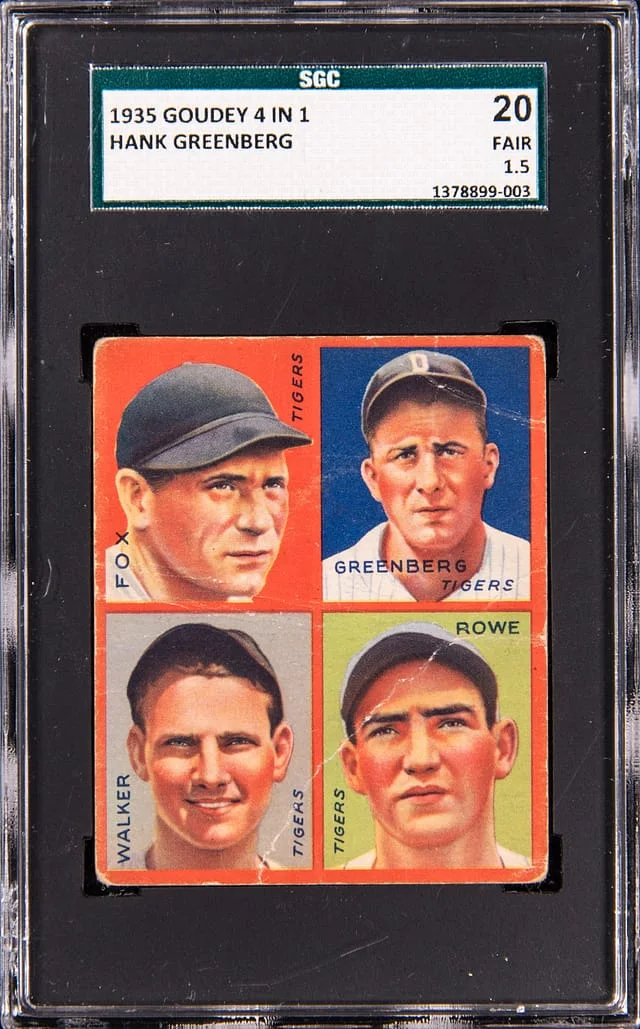 1935 Goudey Hank Greenberg 4 In #1 card image