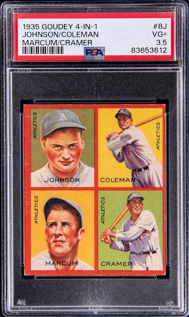 1935 Goudey Johnson\Coleman\Marcum\Cramer 4-in-1 #8J card image