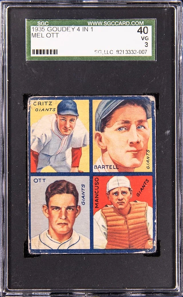 1935 Goudey Mel Ott 4 In #1 card image