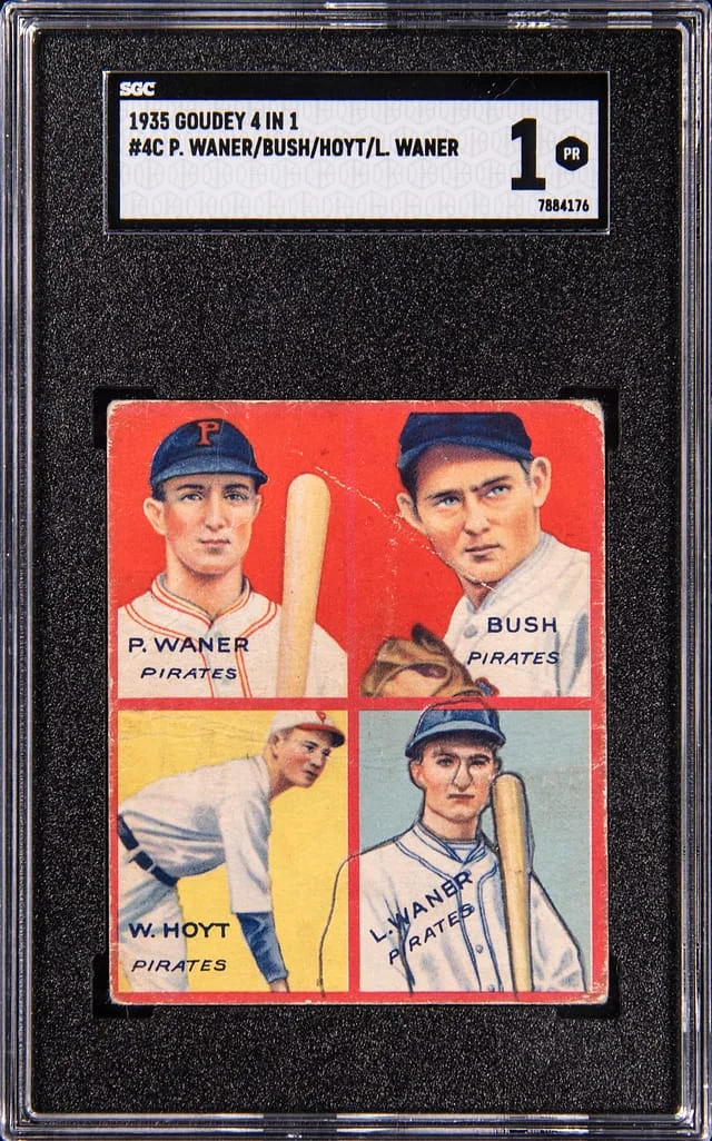 1935 Goudey P. Waner/Bush/Hoyt/L.Waner 4 In 1 #4C card image