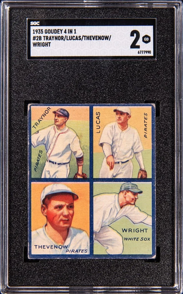 1935 Goudey Pie Traynor 4 In 1 #2B card image