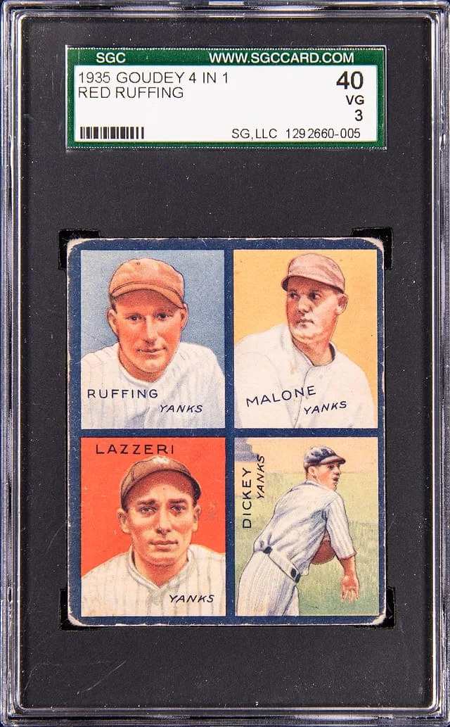 1935 Goudey Red Ruffing 4 In #1 card image