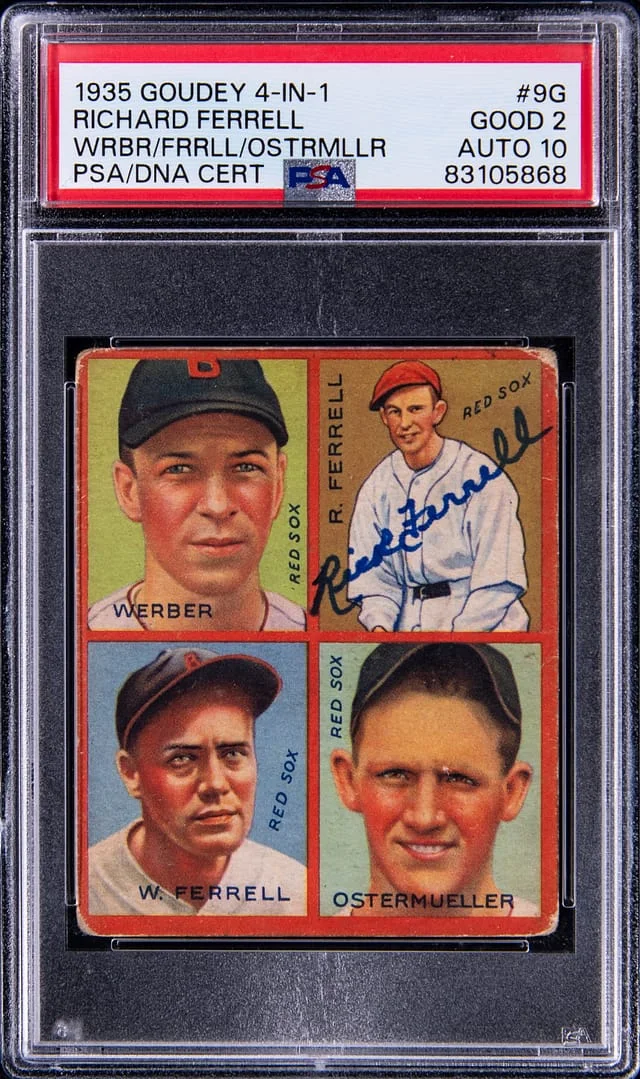 1935 Goudey Rick Ferrell 4-in-1 #9G card image