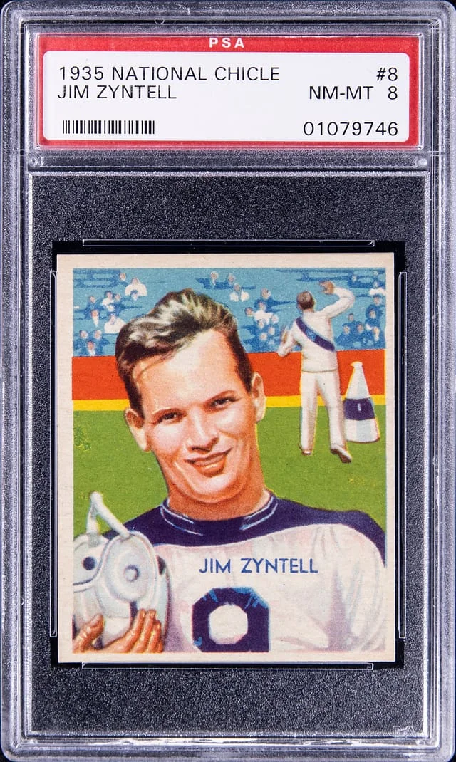 1935 National Chicle Jim Zyntell #8 card image