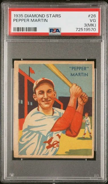 1935 R327 National Chicle Co. Diamond Stars Pepper Martin #26 card image
