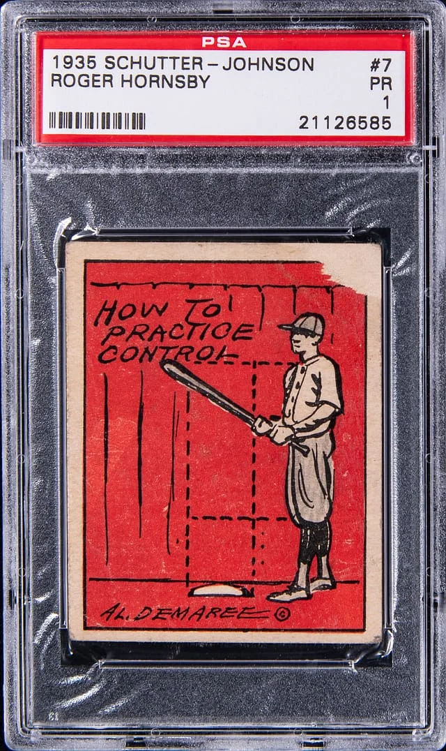 1935 Schutter-Johnson Roger Hornsby #7 card image