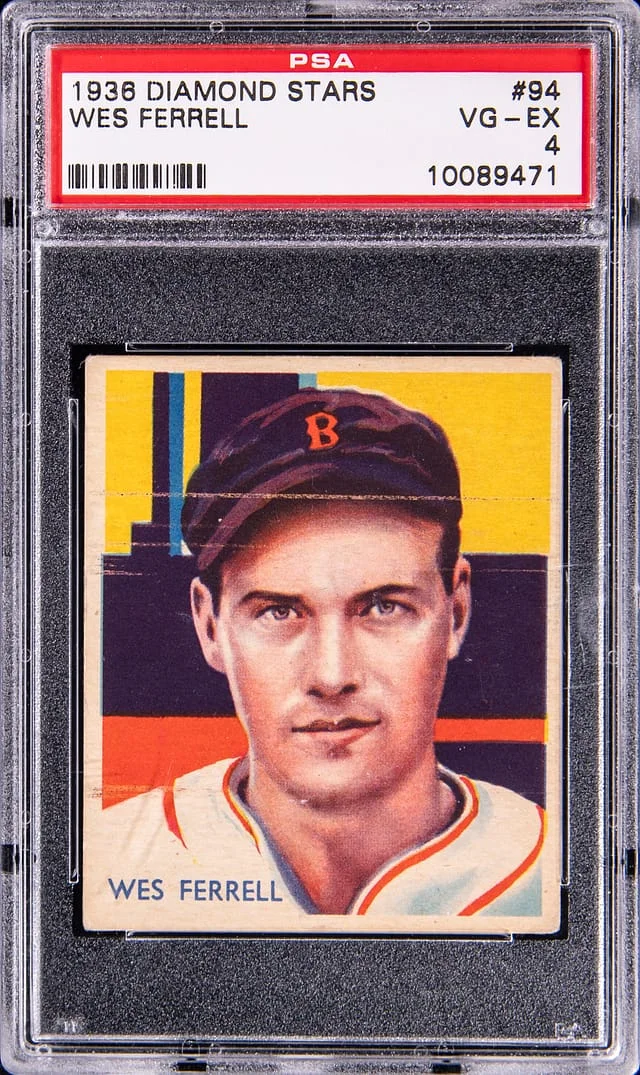 1936 Diamond Stars Wes Ferrell #94 card image