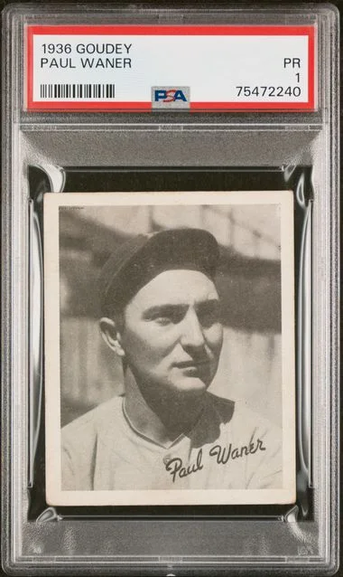 1936 Goudey Paul Waner #no-number card image