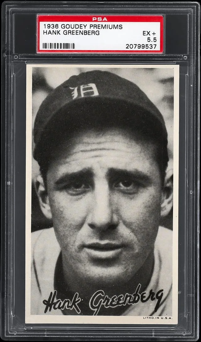 1936 Goudey Premiums Hank Greenberg #no-number card image