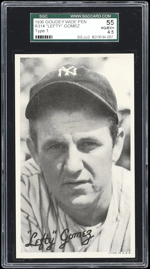 1936 R314 Goudey Wide Pen Type Lefty Gomez #1 card image