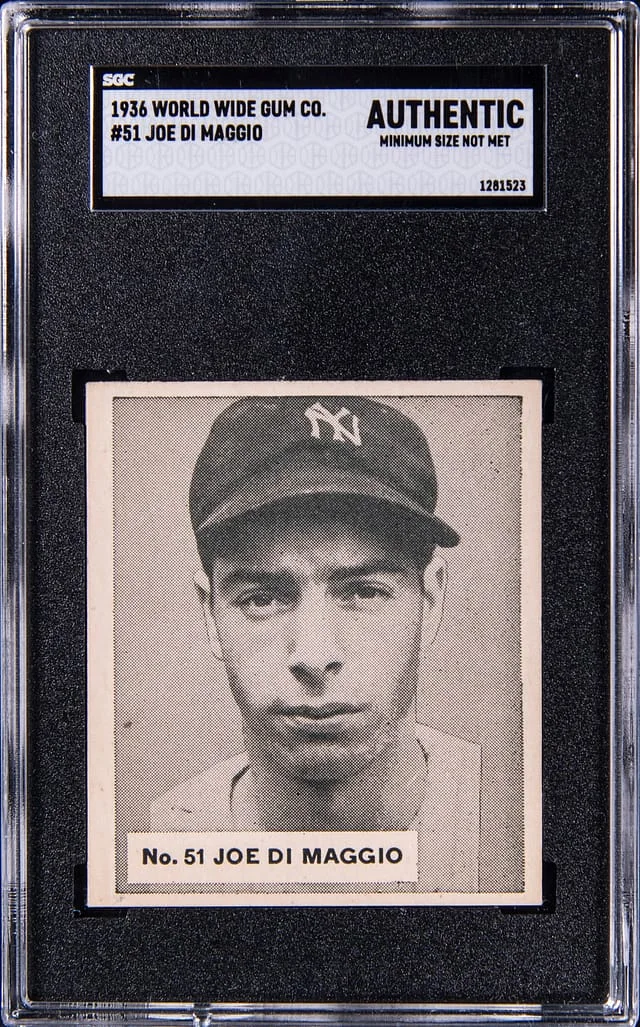 1936 V355 World Wide Gum Joe DiMaggio #51 card image